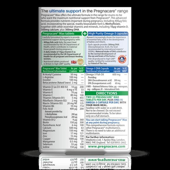 Vitabiotics Pregnacare Max 84 Tablets Capsules Wellsell